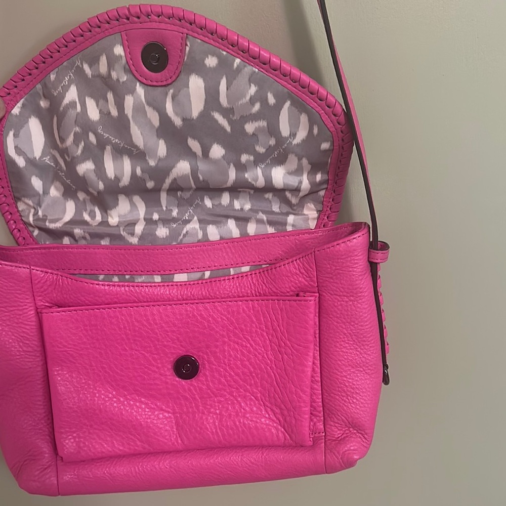 Aimee Kestenberg Pebble Leather Pink Crossbody Purse - All For Love - Picture 8 of 12